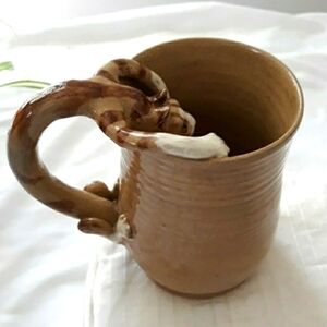 Handmade coffee tea mug pottery Cat
